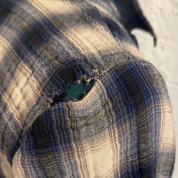 Forever 21 Blue and White Plaid Button Down Shirt - Picture 2 of 4